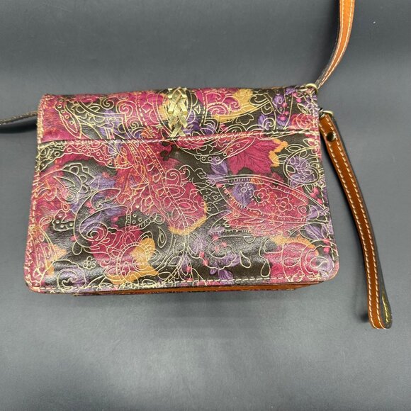 Patricia Nash Floral Leather Crossbody Shoulder Bag Purse Removable Strap Clutch - Picture 3 of 11